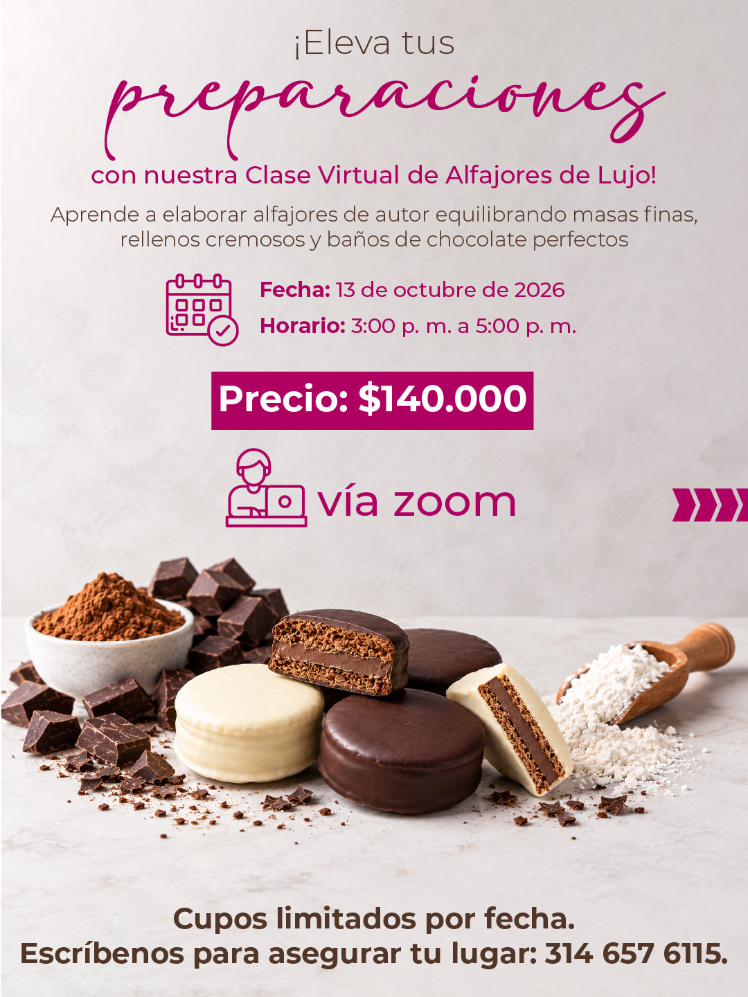 Clases Octubre I  Alfajores de lujo Tres creaciones de autor VIRTUAL