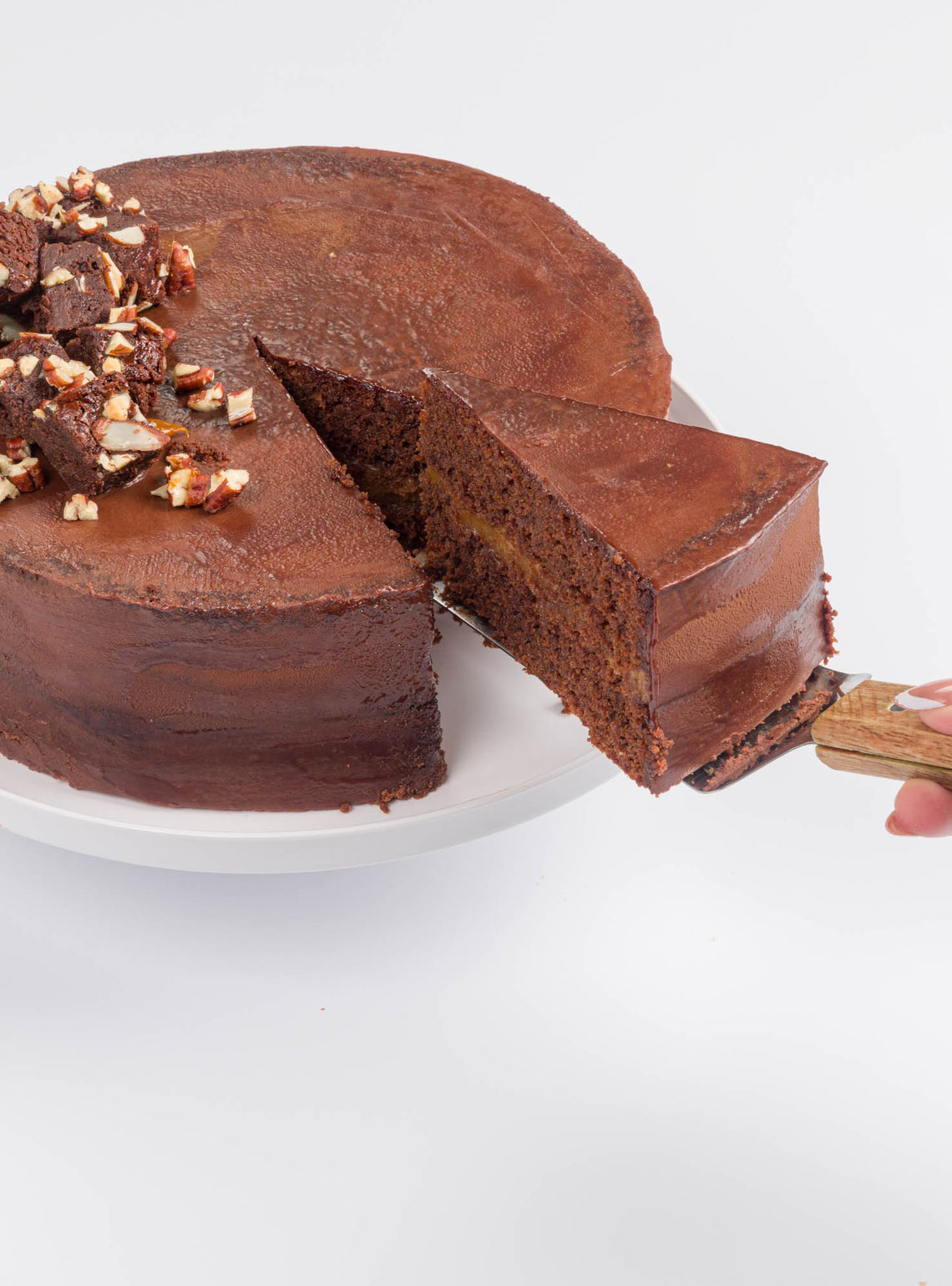 Torta de Chocolate y Arequipe con Brownies y Nueces
