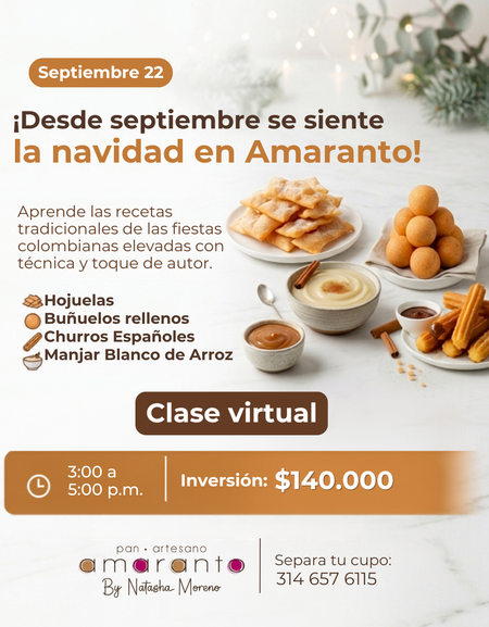 Clases Septiembre  |  Bocados Navideños Virtual