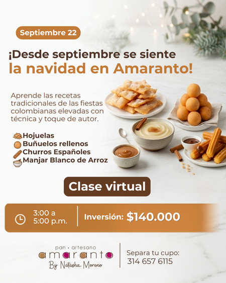 Clases Septiembre  |  Bocados Navideños Virtual