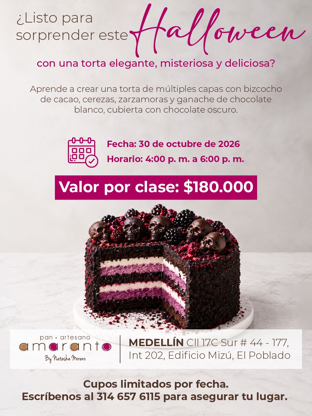 Clases Octubre I Halloween cake: Selva Negra "Bosque Encantado"